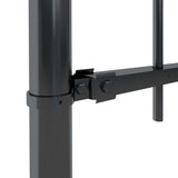 Garden Fence with Spear Top Steel 13.6 x 0.6 m Black