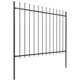 Garden Fence with Spear Top Steel 3.4 x 1.5 m Black