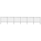 Garden Fence with Spear Top Steel 10.2 x 1.5 m Black