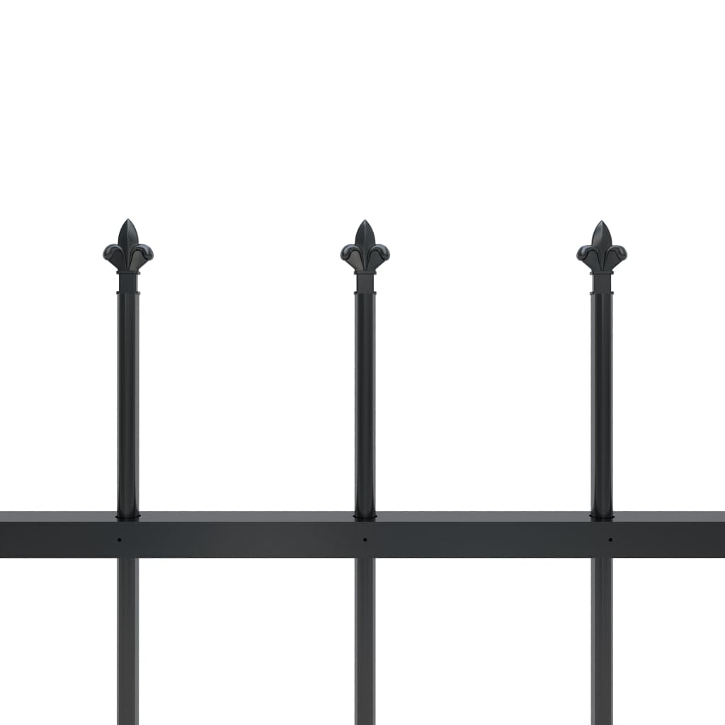 Garden Fence with Spear Top Steel 10.2 x 1.5 m Black