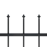 Garden Fence with Spear Top Steel 10.2 x 1.5 m Black