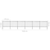 Garden Fence with Spear Top Steel 10.2 x 1.5 m Black