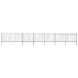 Garden Fence with Spear Top Steel 11.9 x 1.5 m Black