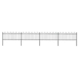 Garden Fence with Hoop Top Steel 6.8 x 0.8 m Black