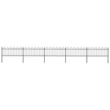 Garden Fence with Hoop Top Steel 8.5 x 0.8 m Black