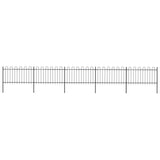 Garden Fence with Hoop Top Steel 8.5 x 1 m Black