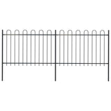 Garden Fence with Hoop Top Steel 3.4 x 1.2m Black