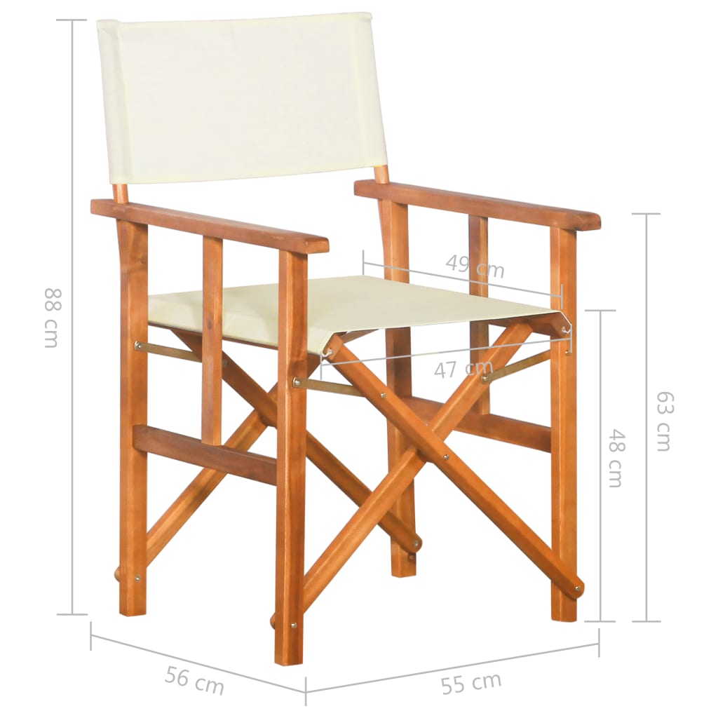 Chaises de metteur en scène lot de 2 Bois massif d'acacia