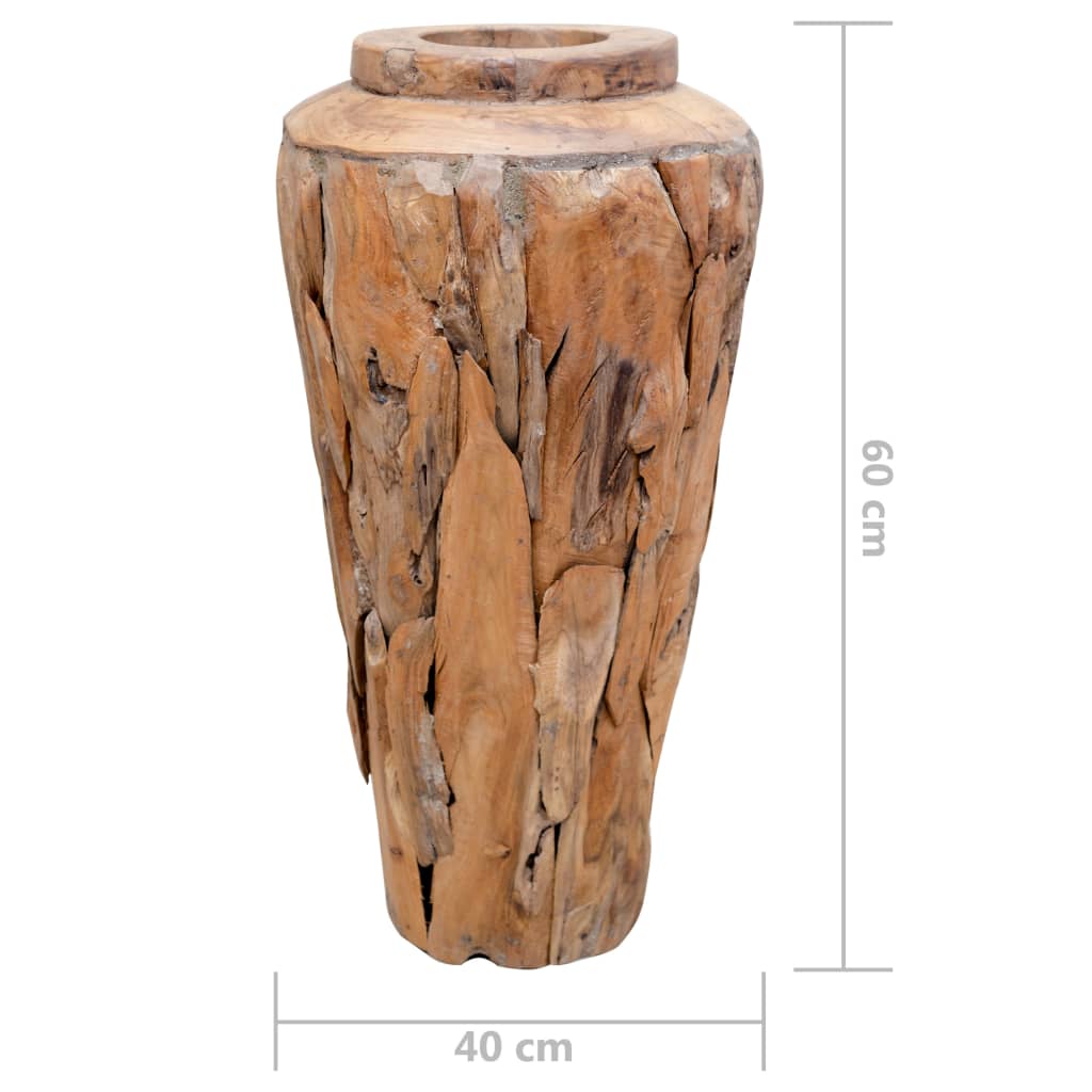 Vase de décoration 40 x 60 cm Bois de teck solide