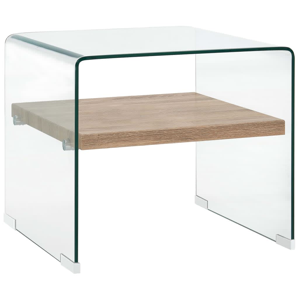 Table basse Clair 50x50x45 cm Verre trempé