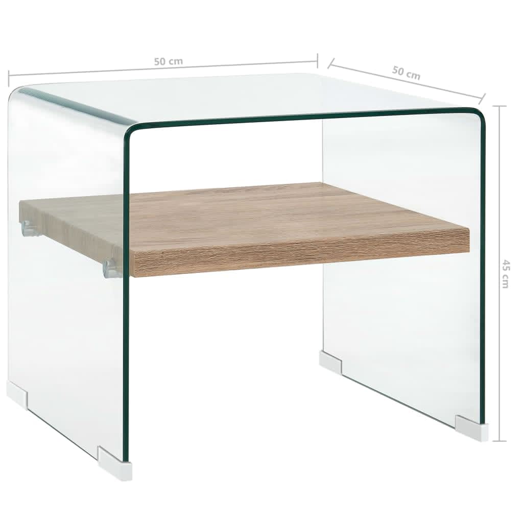 Table basse Clair 50x50x45 cm Verre trempé