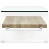 Table basse Clair 98x45x31 cm Verre trempé