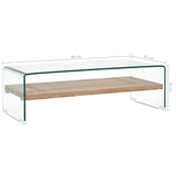 Table basse Clair 98x45x31 cm Verre trempé