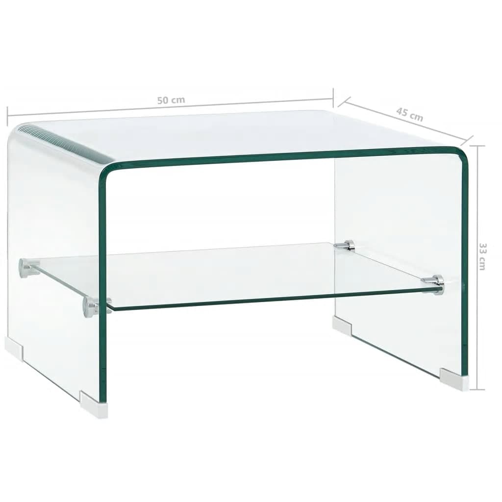 Table basse Clair 50x45x33 cm Verre trempé