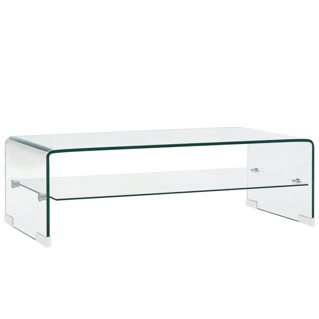 Table basse Clair 98x45x31 cm Verre trempé