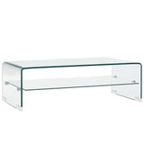 Klarer Couchtisch 98x45x31 cm Gehärtetes Glas