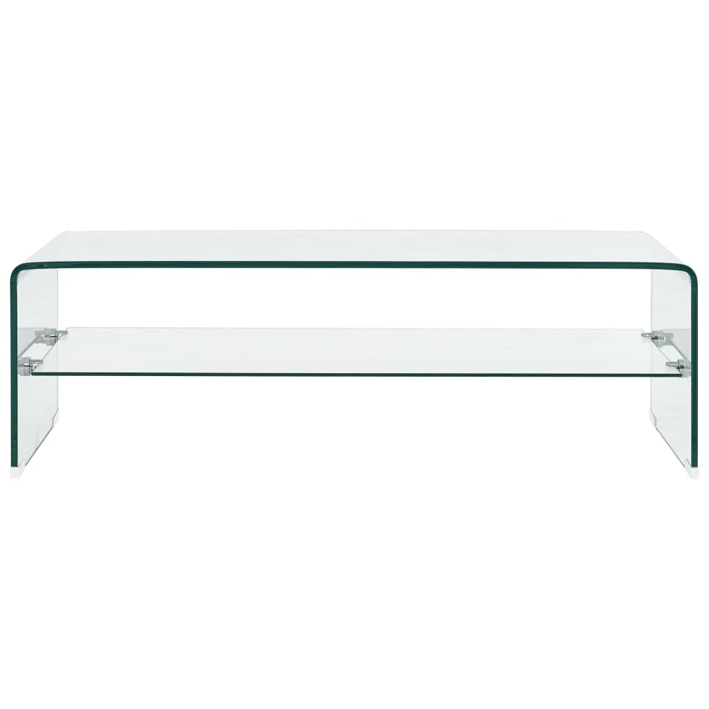 Table basse Clair 98x45x31 cm Verre trempé