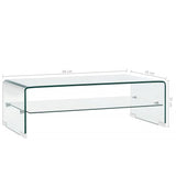 Table basse Clair 98x45x31 cm Verre trempé