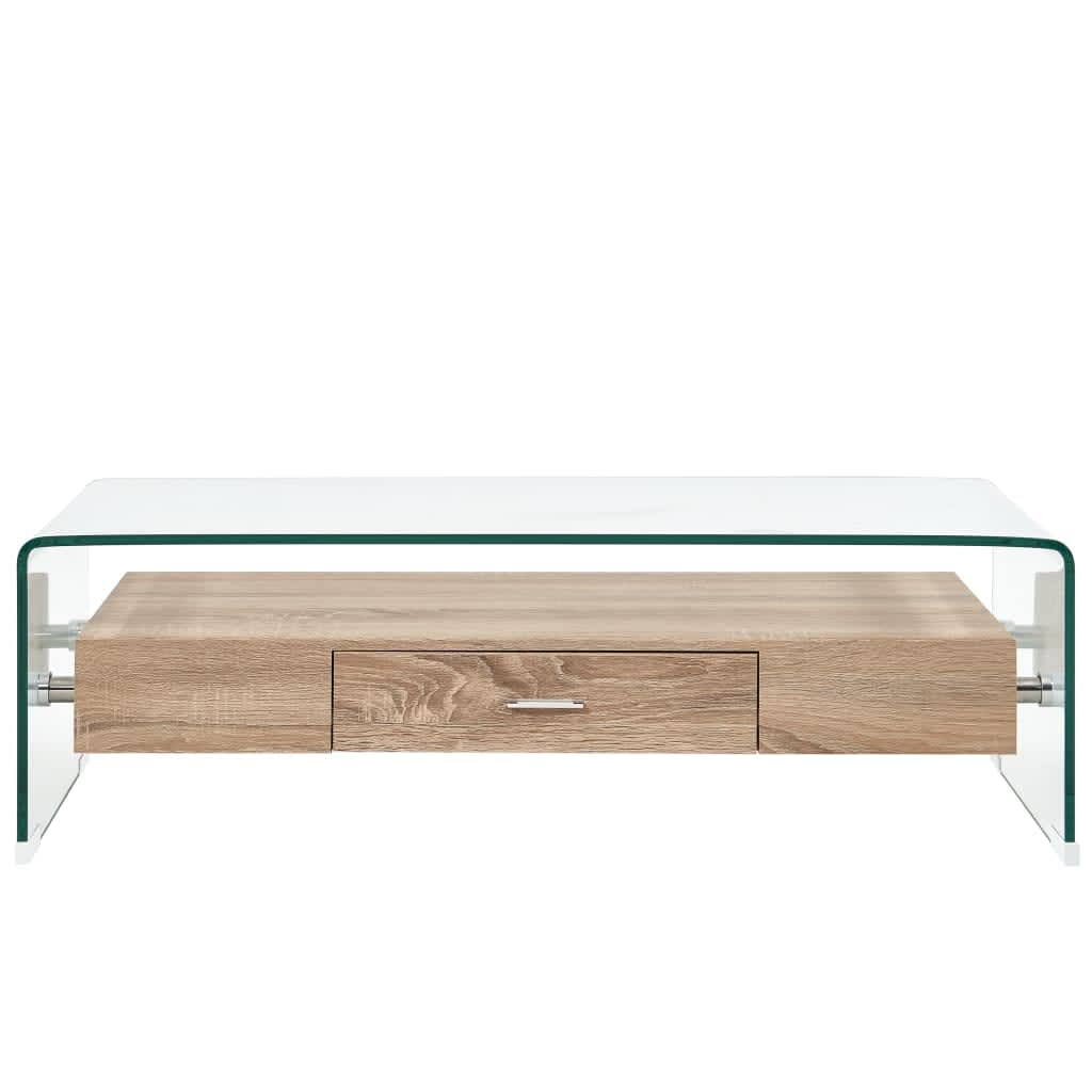 Table basse Clair 98x45x31 cm Verre trempé