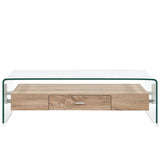 Table basse Clair 98x45x31 cm Verre trempé