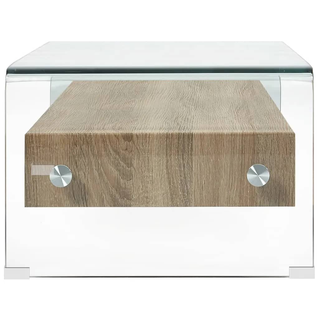 Table basse Clair 98x45x31 cm Verre trempé