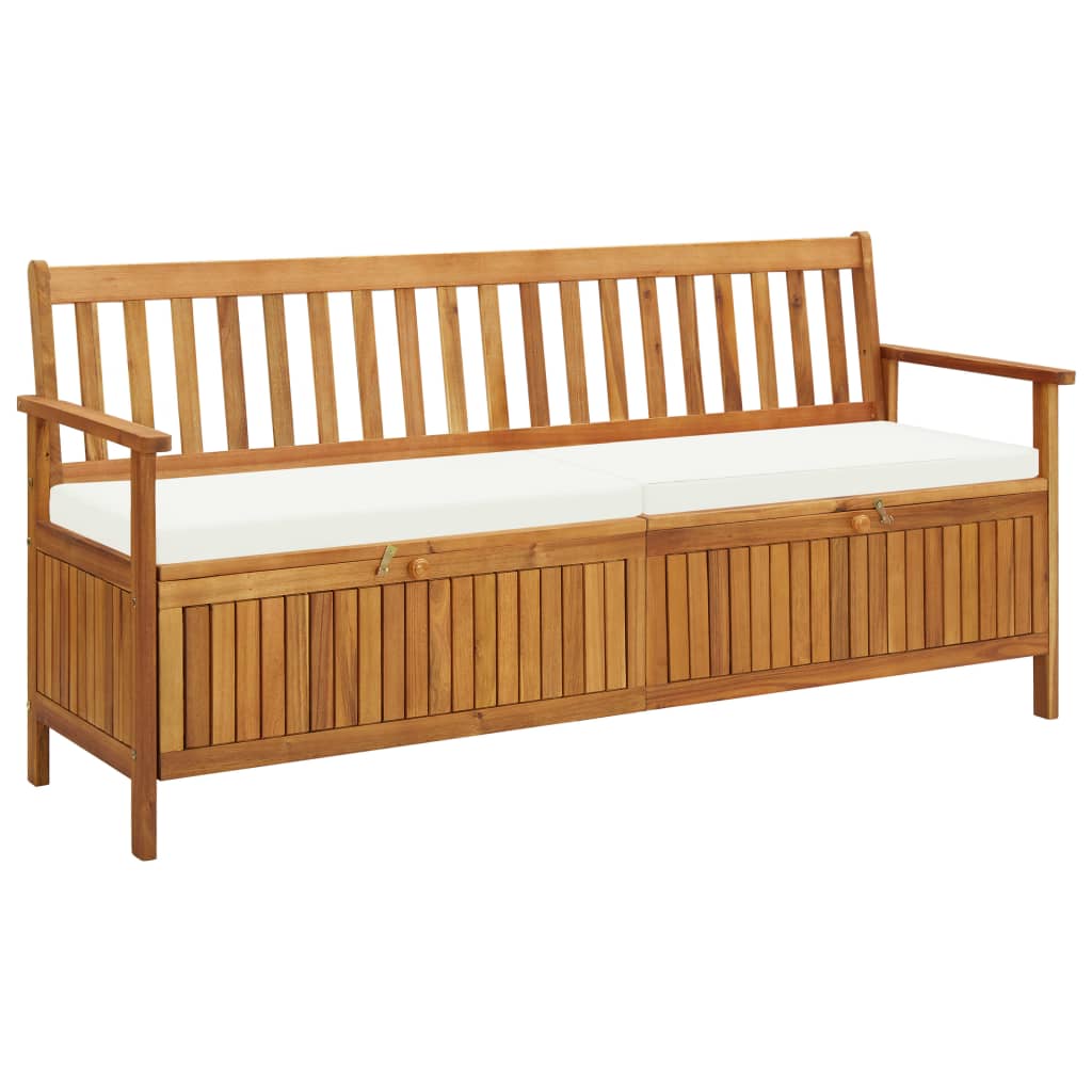 Banc de rangement avec coussin 170 cm Bois d'acacia solide