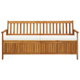 Banc de rangement avec coussin 170 cm Bois d'acacia solide