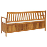 Banc de rangement avec coussin 170 cm Bois d'acacia solide