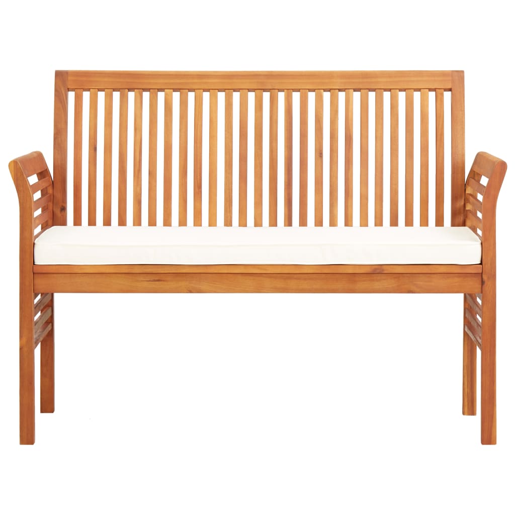 2 seater garden bench with cushion 120cm Solid acacia wood