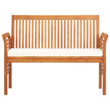 2 seater garden bench with cushion 120cm Solid acacia wood