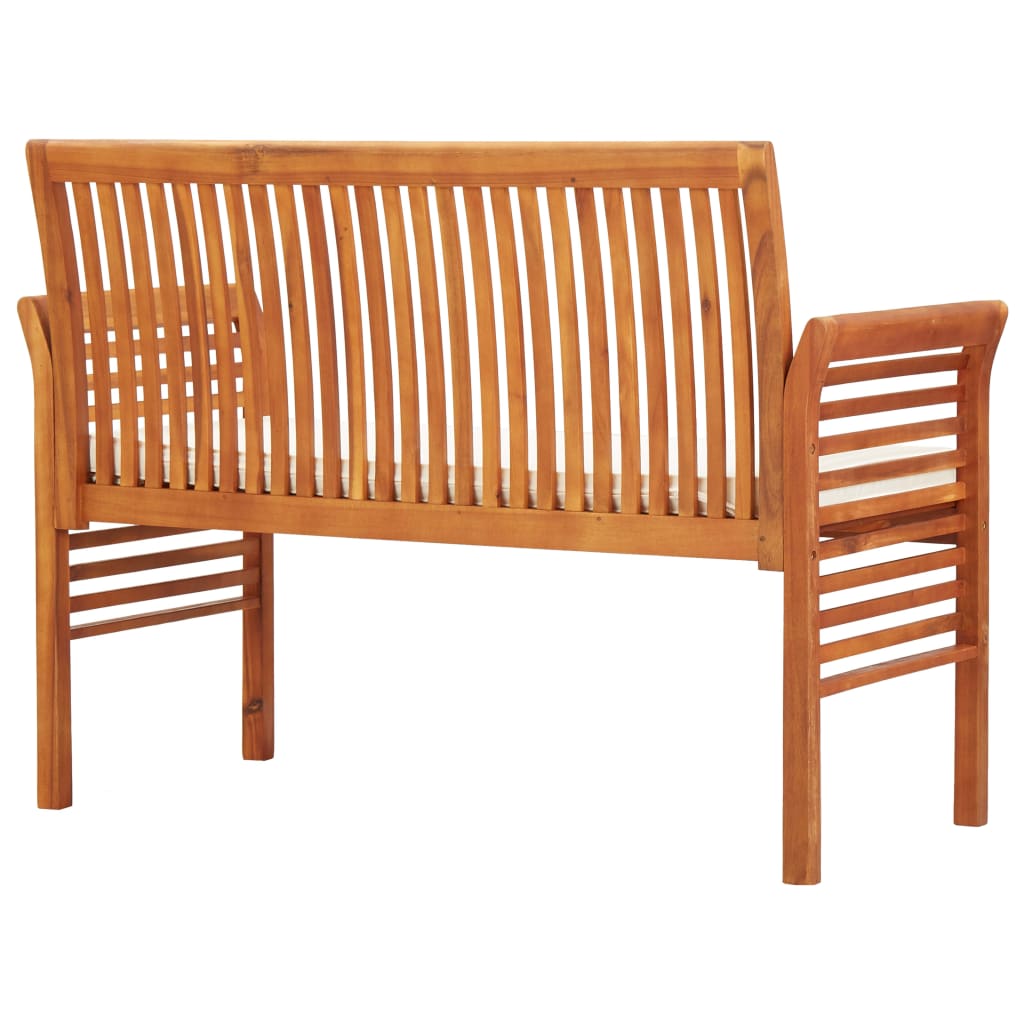 Banc de jardin 2 places avec coussin 120cm Bois d'acacia massif