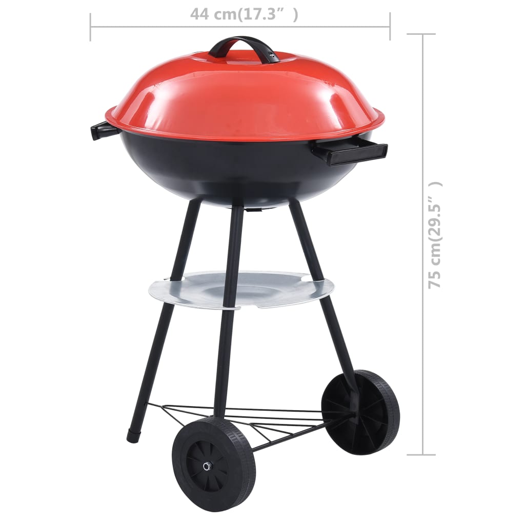 Barbecue portable XXL au charbon avec roues 44 cm