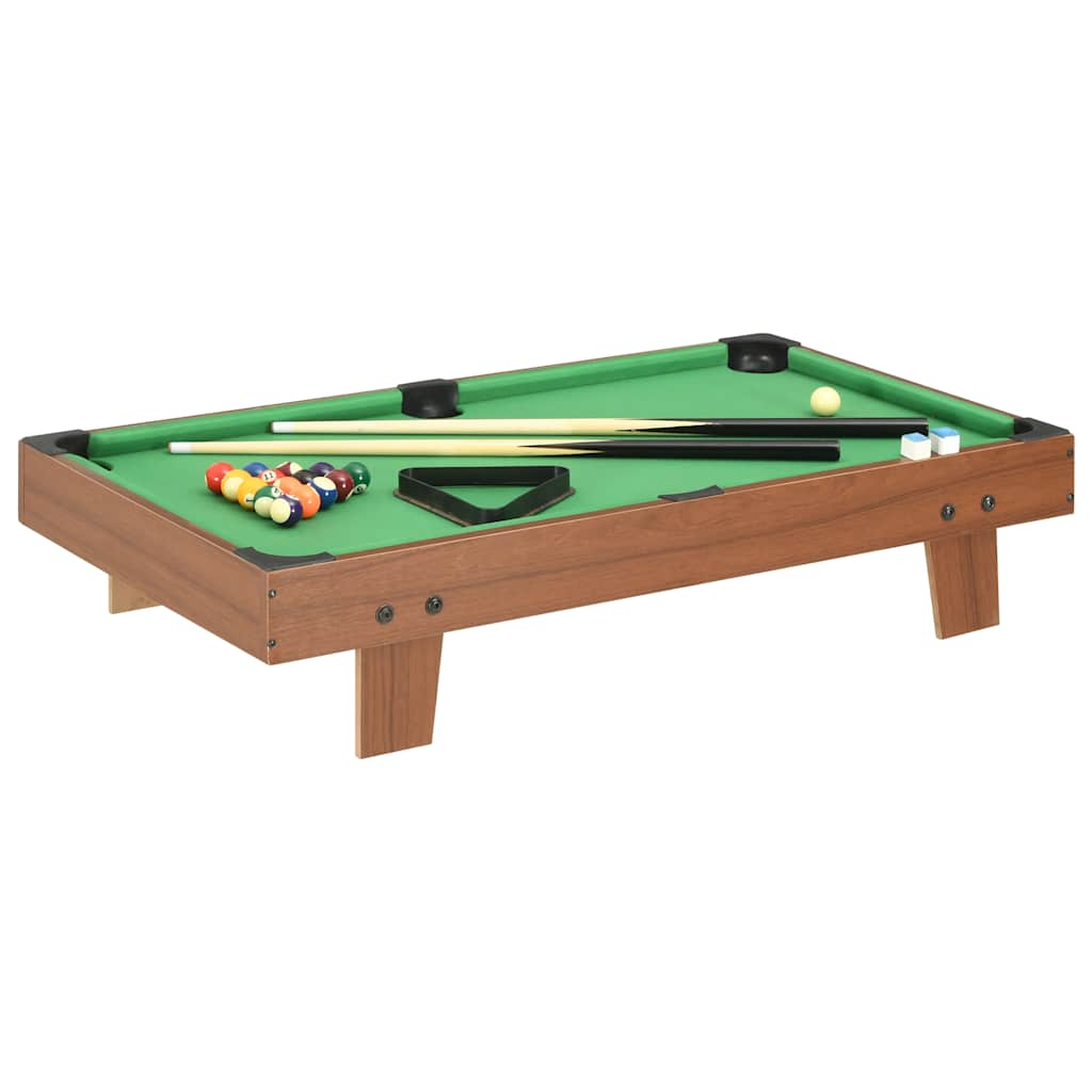 Mini table de billard 3 pieds 92x52x19 cm Marron et vert