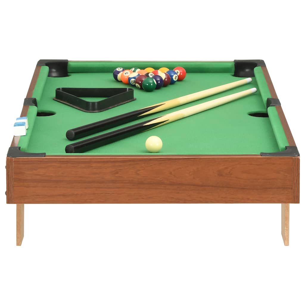 Mini table de billard 3 pieds 92x52x19 cm Marron et vert