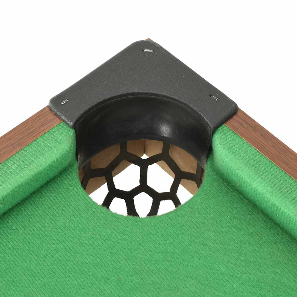 Mini table de billard 3 pieds 92x52x19 cm Marron et vert