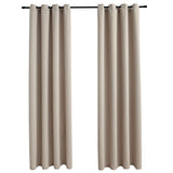 Rideaux occultants avec anneaux en métal 2 pcs Beige 140x245 cm