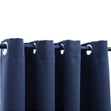 Blackout curtains with metal rings 2 pcs Blue 140x245 cm