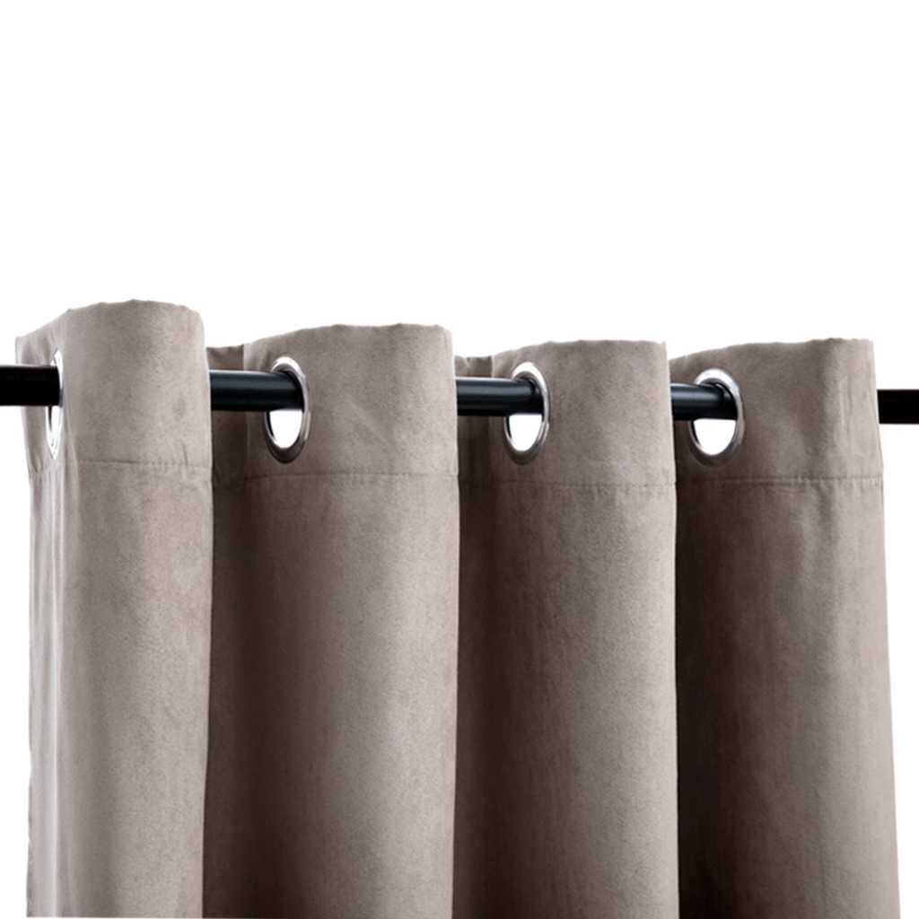 Blackout curtains with metal rings 2 pcs Taupe 140x245 cm