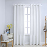 Rideau occultant et anneaux en métal 2pcs Blanc cassé 140x175cm