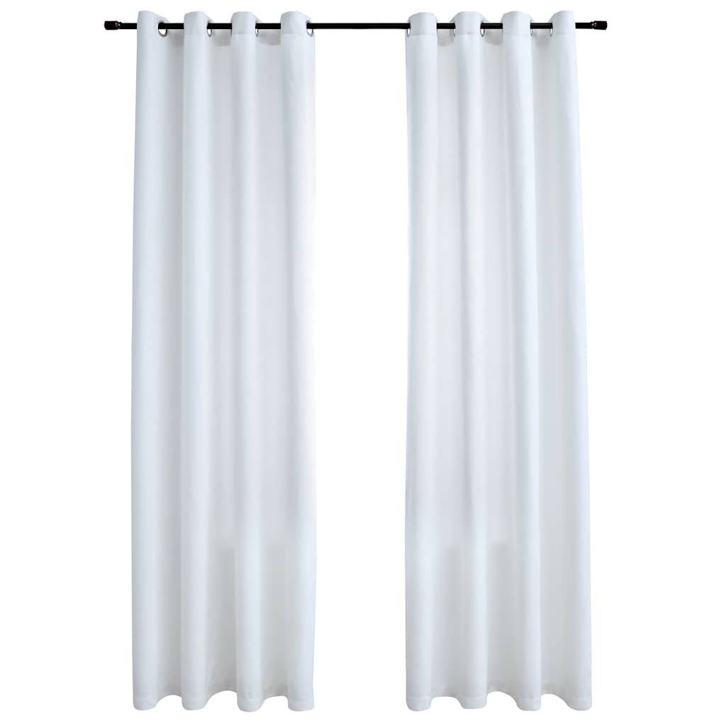 Blackout curtain and metal rings 2pcs Off-white 140x225cm