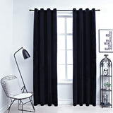 Rideaux occultants avec anneaux 2 pcs Velours Noir 140x245 cm