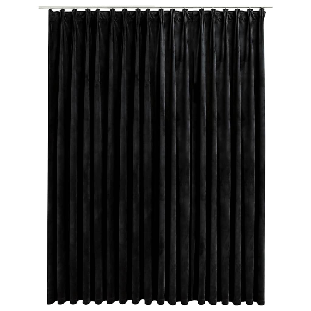 Rideau occultant avec crochets Velours Noir 290x245 cm