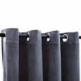 Blackout curtains and rings 2pcs Velvet Anthracite 140x175cm