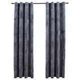 Blackout curtains and rings 2pcs Velvet Anthracite 140x245cm