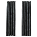 Rideaux occultants et crochet 2pcs Velours Anthracite 140x245cm