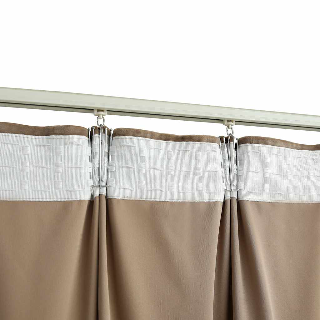 Rideaux occultants avec crochets 2 pcs Velours Beige 140x175 cm