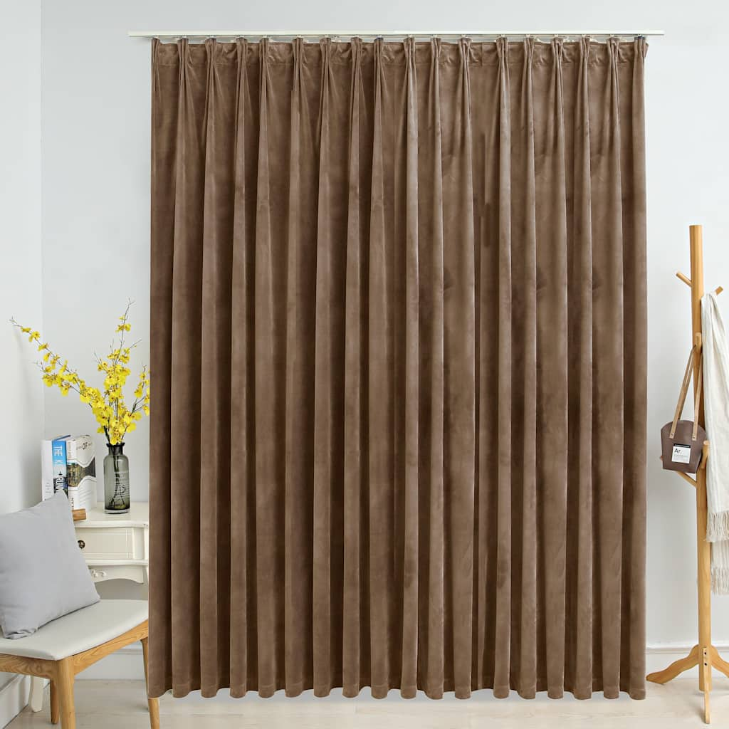 Blackout curtain with hooks Velvet Beige 290x245 cm