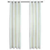 Blackout curtains with rings 2 pcs Velvet Cream 140x225 cm