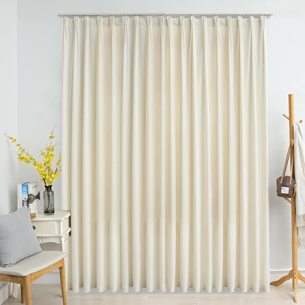 Blackout curtain with hooks Velvet Cream 290x245 cm