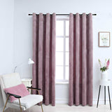 Blackout curtains with rings 2 pcs Velvet Pink 140x175 cm